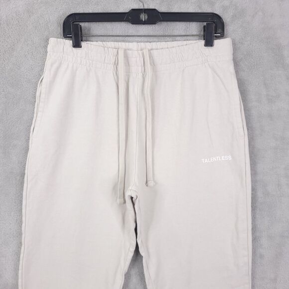 Talentless Sweatpants Jogger Mens Off White Size M Elastic Waist Drawstring - Picture 3 of 13